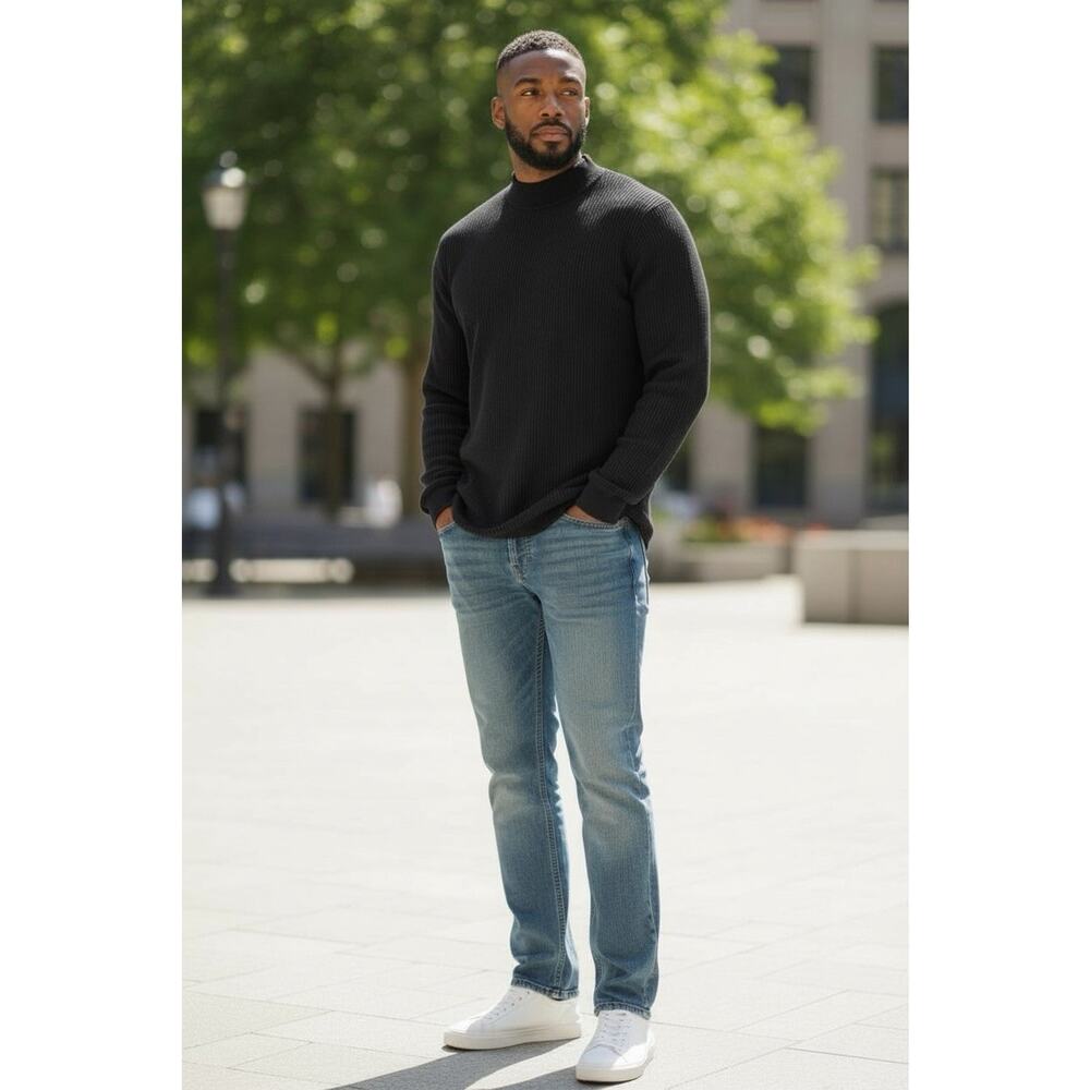 ASOS Topman Sweater Mens Size XL Gray Mock Neck NEW